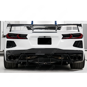 Aerodynamic Rear Lip Diffuser in Carbon Fiber for Chevrolet Corvette C8 by NexaNovo.
