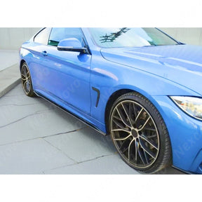 NexaNovo gloss black side skirts with rocker panel and bottom lip for BMW 420i and 428i F32 F33 F36 2014-2020.
