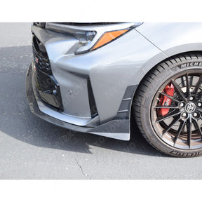 Real Carbon Fiber front lips and splitter corners kit for Toyota GR Corolla Circuit Edition by NexaNovo.
