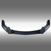 Real carbon fiber front bumper lip splitter by NexaNovo installed on a 2024 Ford Mustang GT S650