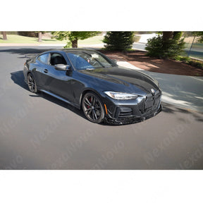 BMW G22 430i Coupe 2021, 2022, 2023, 2024, 2025 real forged carbon fiber front spoiler by NexaNovo.
