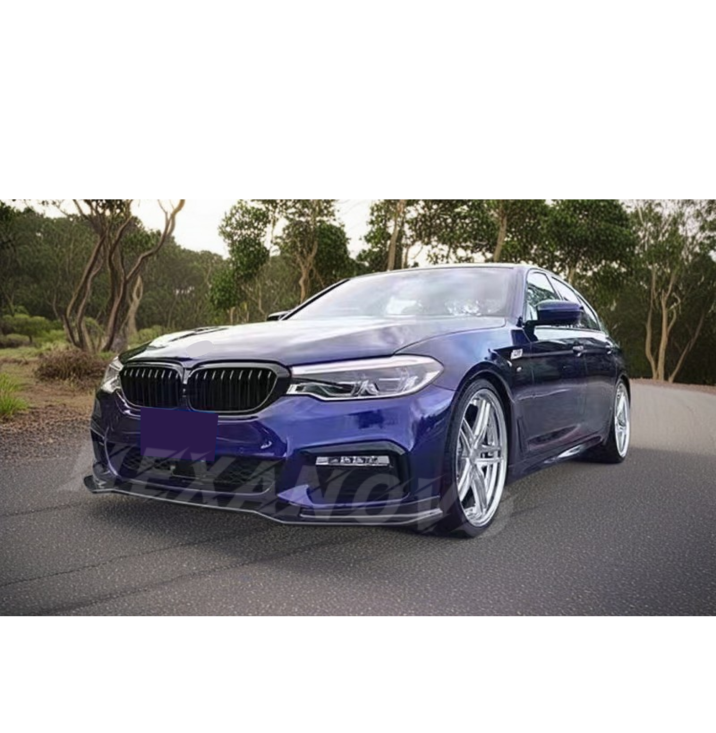 thumbnail image 2 of Gloss Black Front Bumper Lip Spoiler Kit For BMW 5-Series G30 M-Sport 2017-2020 2 of 3