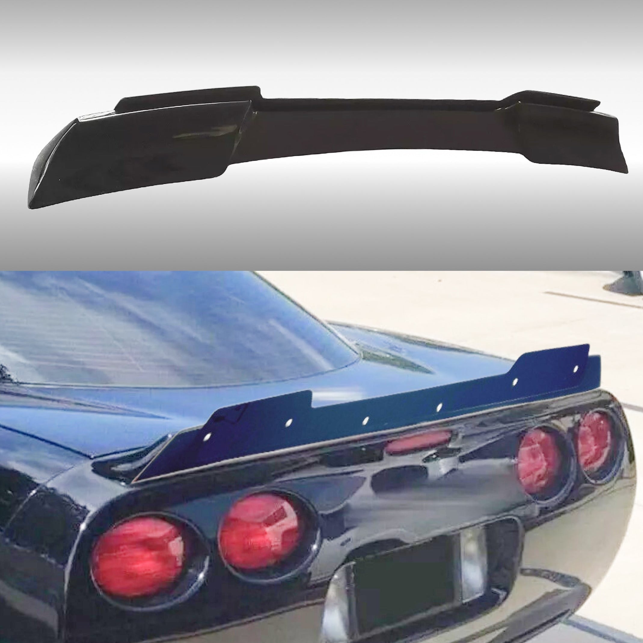 ZR1 Style Extended Rear Trunk Wing Spoiler W/ Removable Gurney Flap Fo