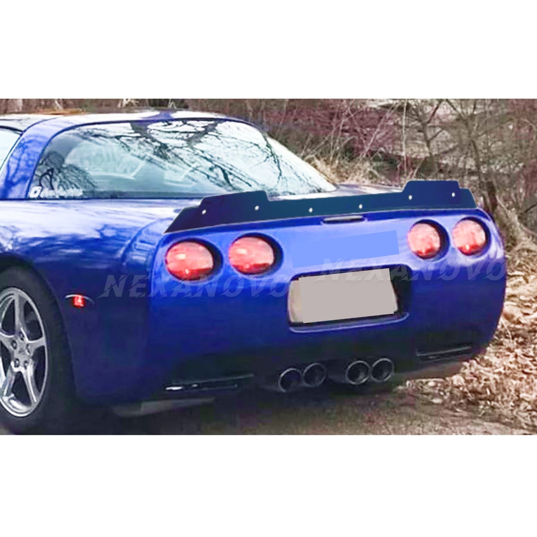 NexaNovo ZR1 Style Extended Rear Spoiler Wing with Removable Gurney Flap for 1997 Chevrolet Corvette C5