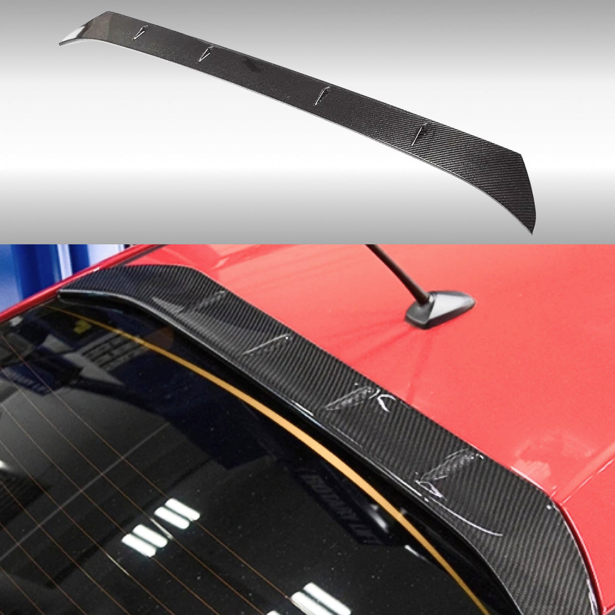 Real Carbon Fiber Rear Roof Shark Spoiler Wing For 2022-2024 Subaru BRZ Toyota GR86