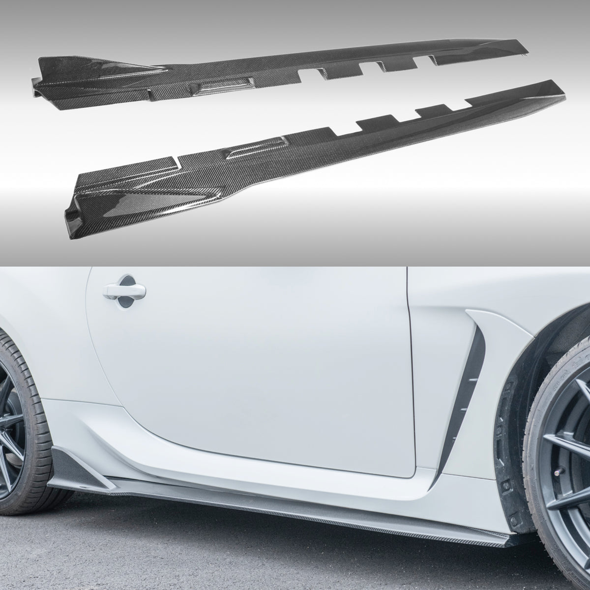 2022 Toyota GR86 Real Carbon Fiber JDM Racing Style Side Body Skirts Kit by NexNovo