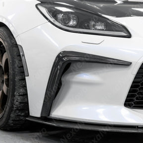 Aerodynamic Carbon Fiber Racing TS Style Front Bumper Canards with Plate for 2025 Toyota GR86 by NexaNovo
