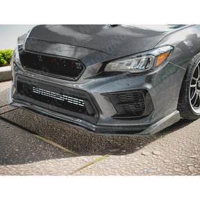 NexaNovo Real Carbon Fiber Front Splitters for 2019 Subaru WRX CS Style.
