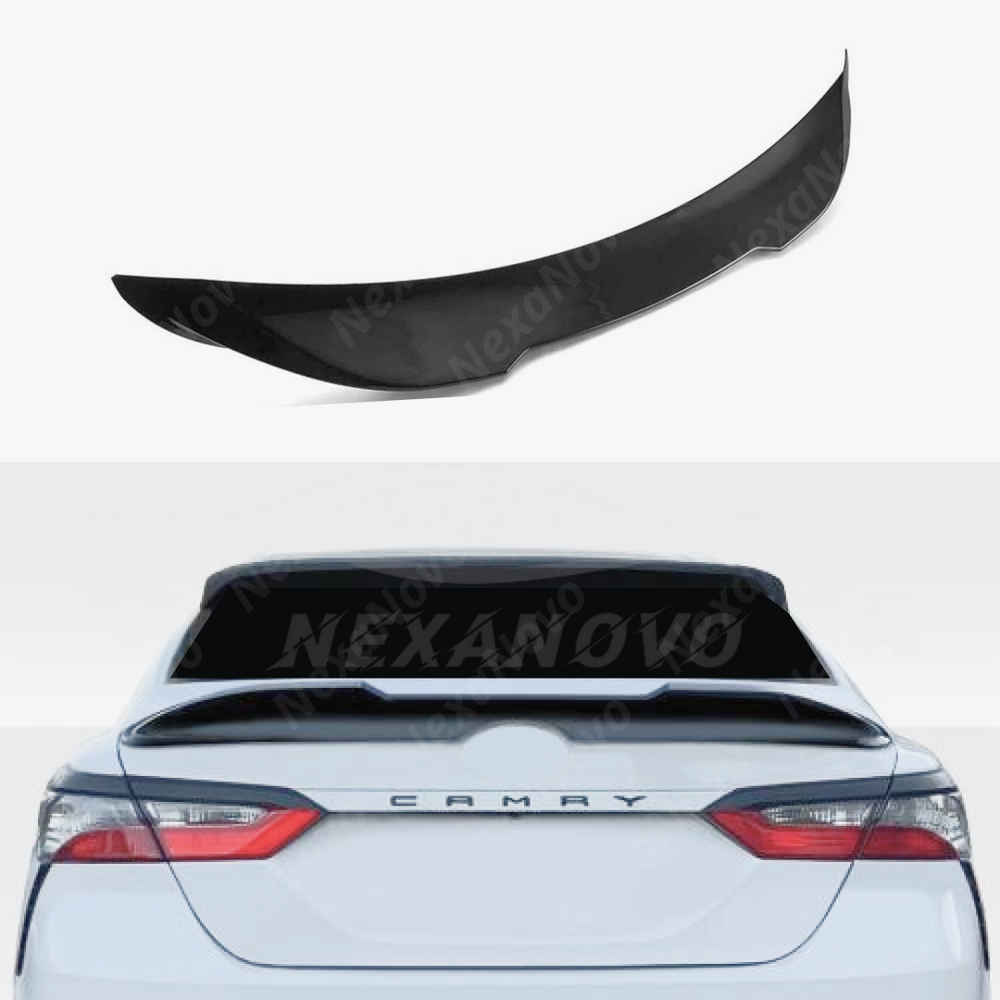 Glossy Black Trunk Lid & Rear Window Roof Spoiler Combo For 2018-2024 Toyota Camry