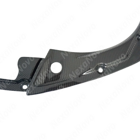 Underside view of uninstalled NexaNovo carbon fiber shrouds showing mounting points