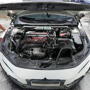 Uninstalled NexaNovo real carbon fiber radiator support cooling shrouds, top view