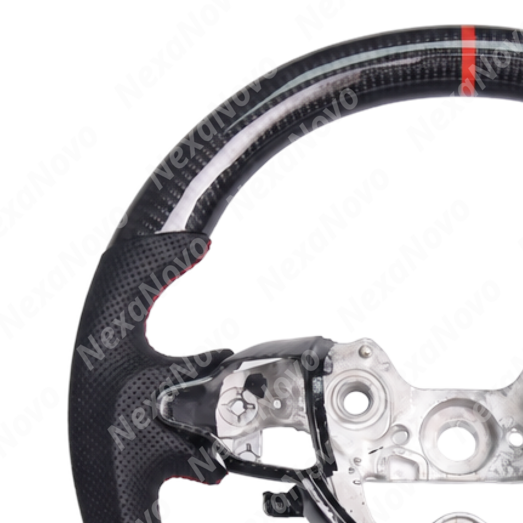 Performance-inspired carbon fiber steering wheel mounted inside a Hyundai Kona N cockpit