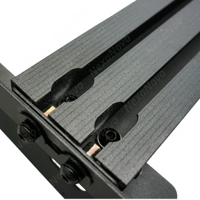 Flat-packed, uninstalled pieces of the NexaNovo aluminum roof rack kit before assembly