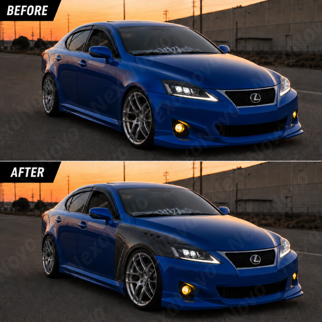 2014-2020 Lexus IS200t / IS250 / IS300 / IS350 - RCF-Style Vented Carbon Fiber Fenders