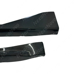 Sleek Real Carbon Fiber MP Style Side Skirts for BMW G82 M4 Coupe 2024 by NexaNovo.
