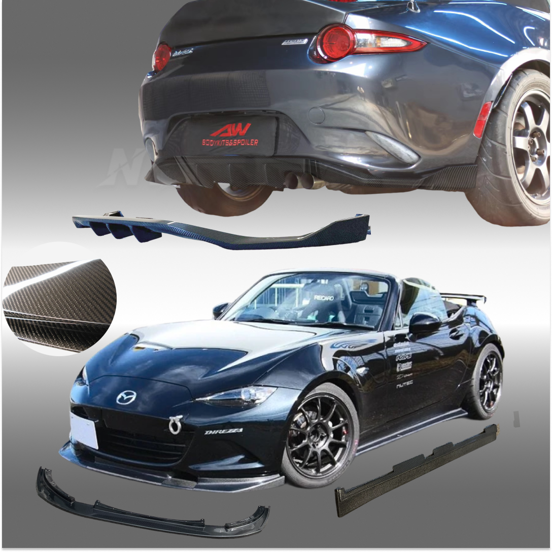 Real Carbon Fiber Full Body Kit ( Front Splitter Side Skirt Rear Diffuser ) For Mazda MX5 ND/ND2 (2016-2024) NexaNovo