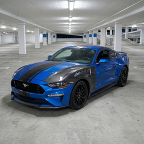 Side profile of the NexaNovo lightweight GTD style wide body carbon fiber fenders for 2018-2023 Mustang