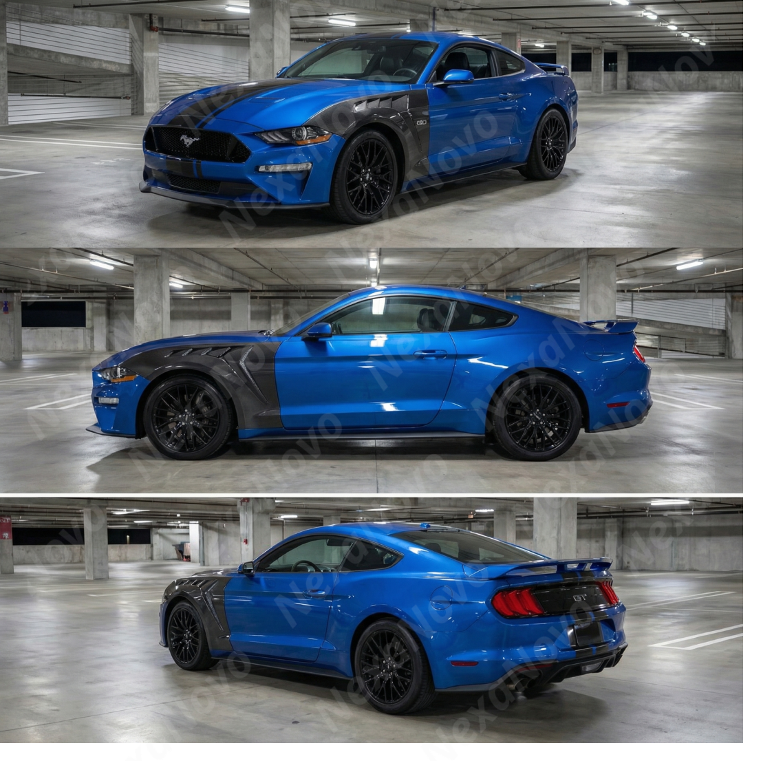 Underside of NexaNovo carbon fiber fenders showing reinforced resin finish and mounting points