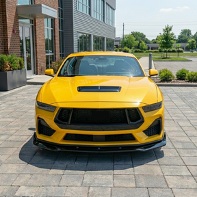 3-piece gloss black NexaNovo A type front lip splitter for Ford Mustang 2024-2026