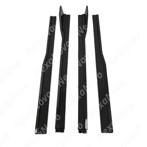 Precision fitment of the NexaNovo carbon fiber print side skirts on 2026 Ford Mustang