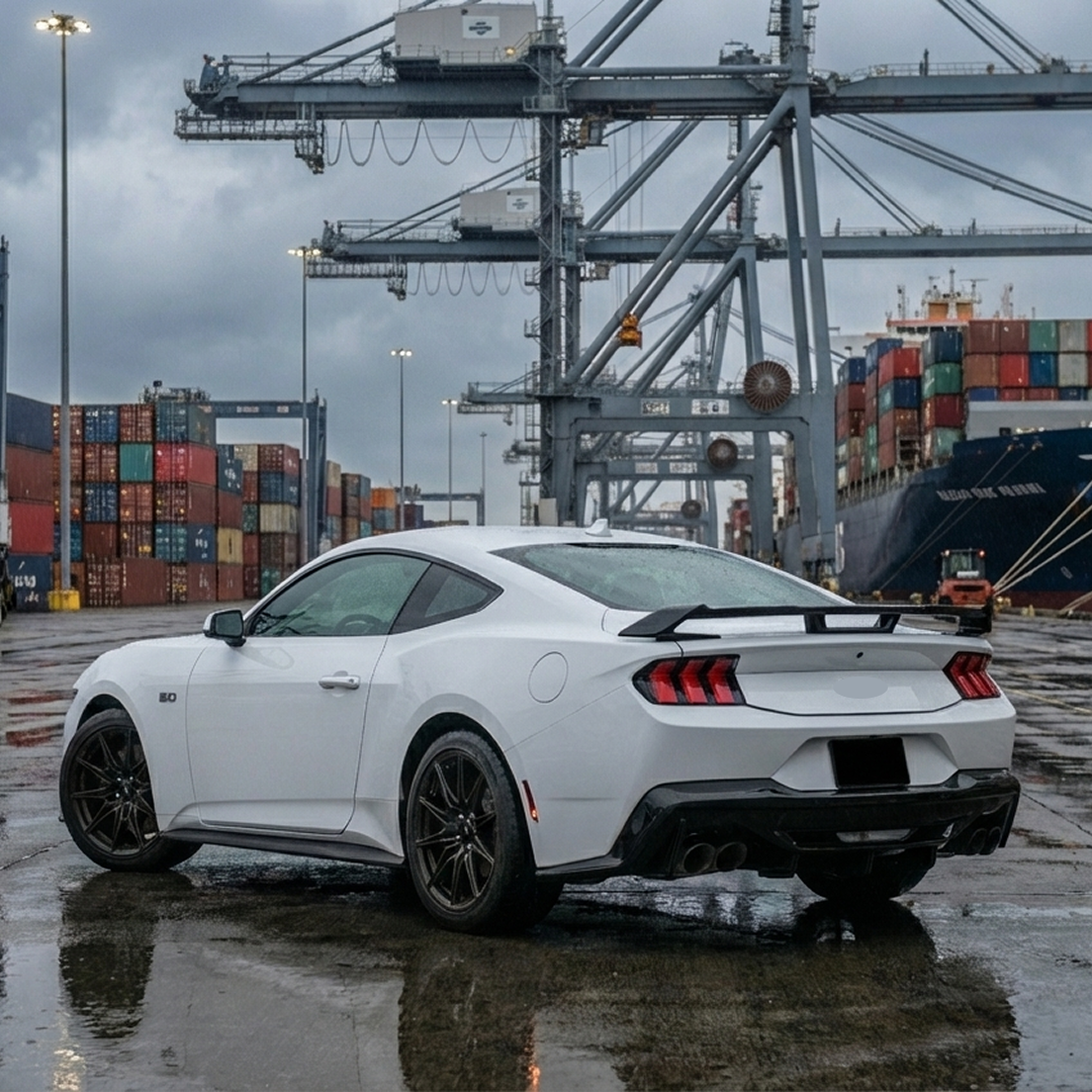 Gloss black NexaNovo rear diffuser for Ford Mustang 2024-2026