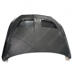 High-gloss NexaNovo carbon fiber GTD style vented hood for Ford Mustang 2024-2026