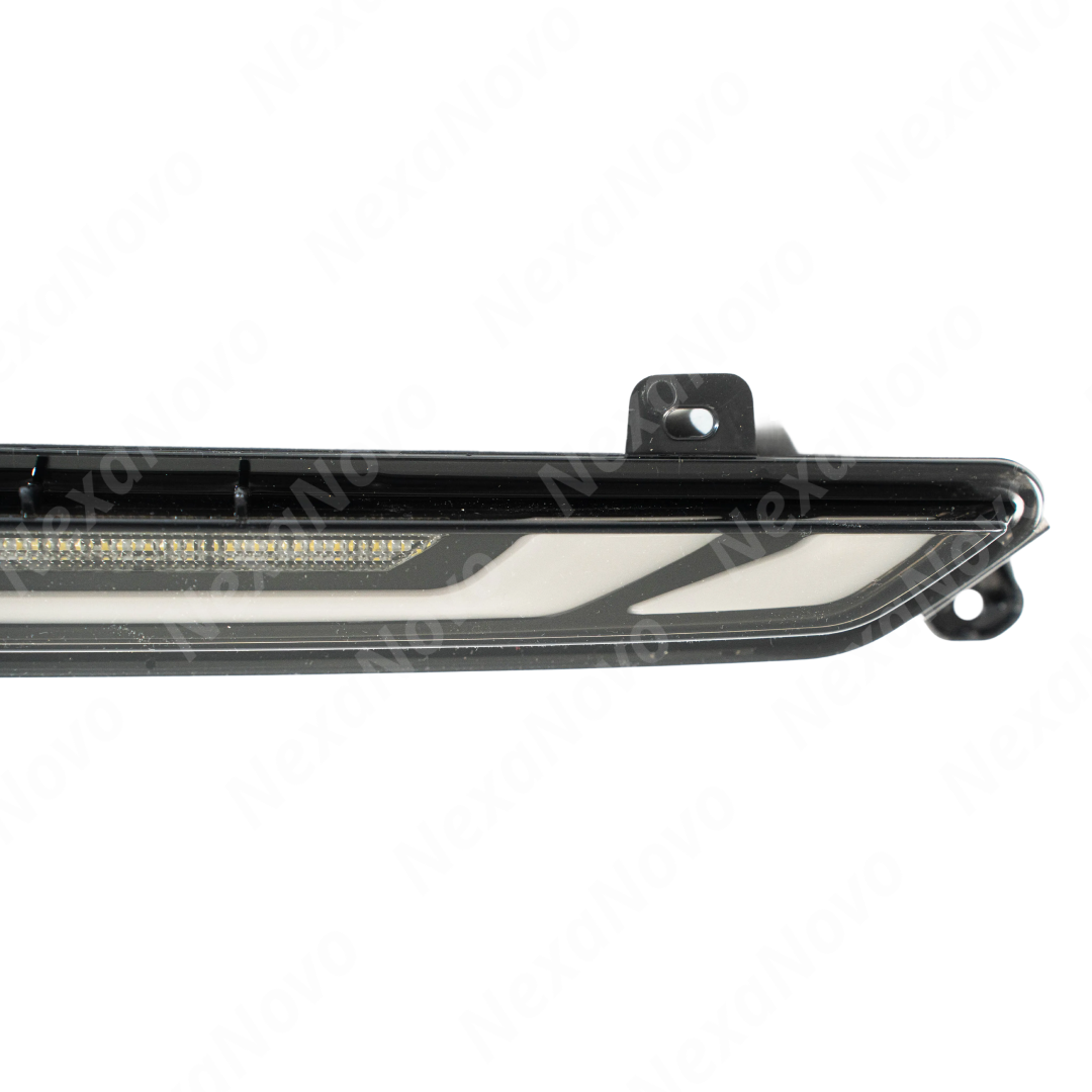 Precision flush fitment of the NexaNovo clear LED light on a 2025 Mustang trunk line