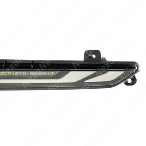 Precision flush fitment of the NexaNovo clear LED light on a 2025 Mustang trunk line