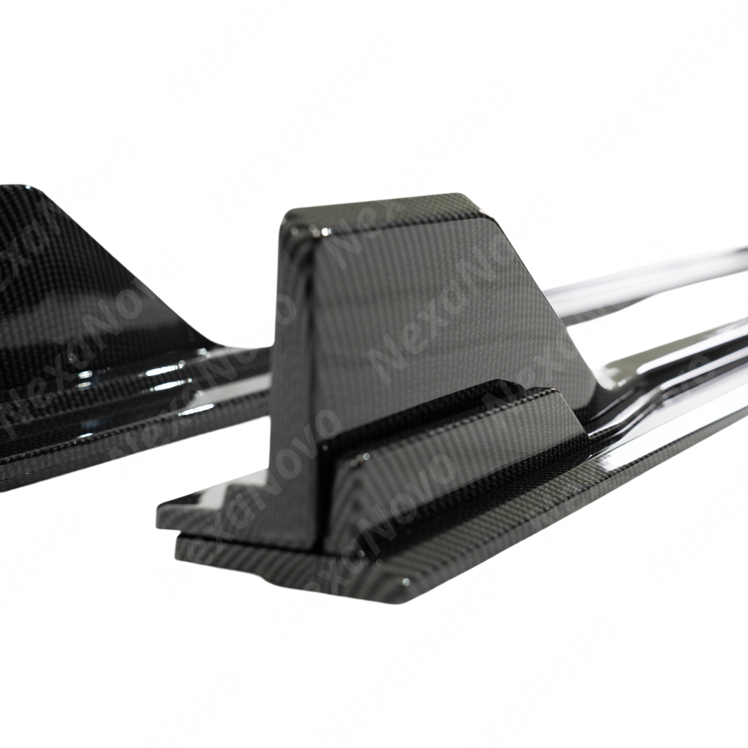 Uninstalled NexaNovo GT500 style body side skirt splitters pair