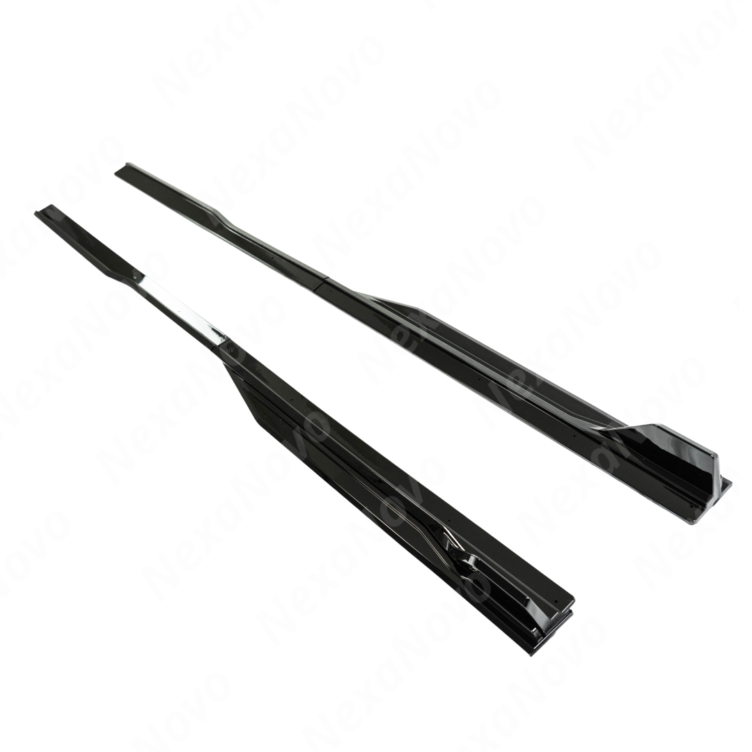 Durable NexaNovo ABS plastic material with a gloss black finish for the splitters