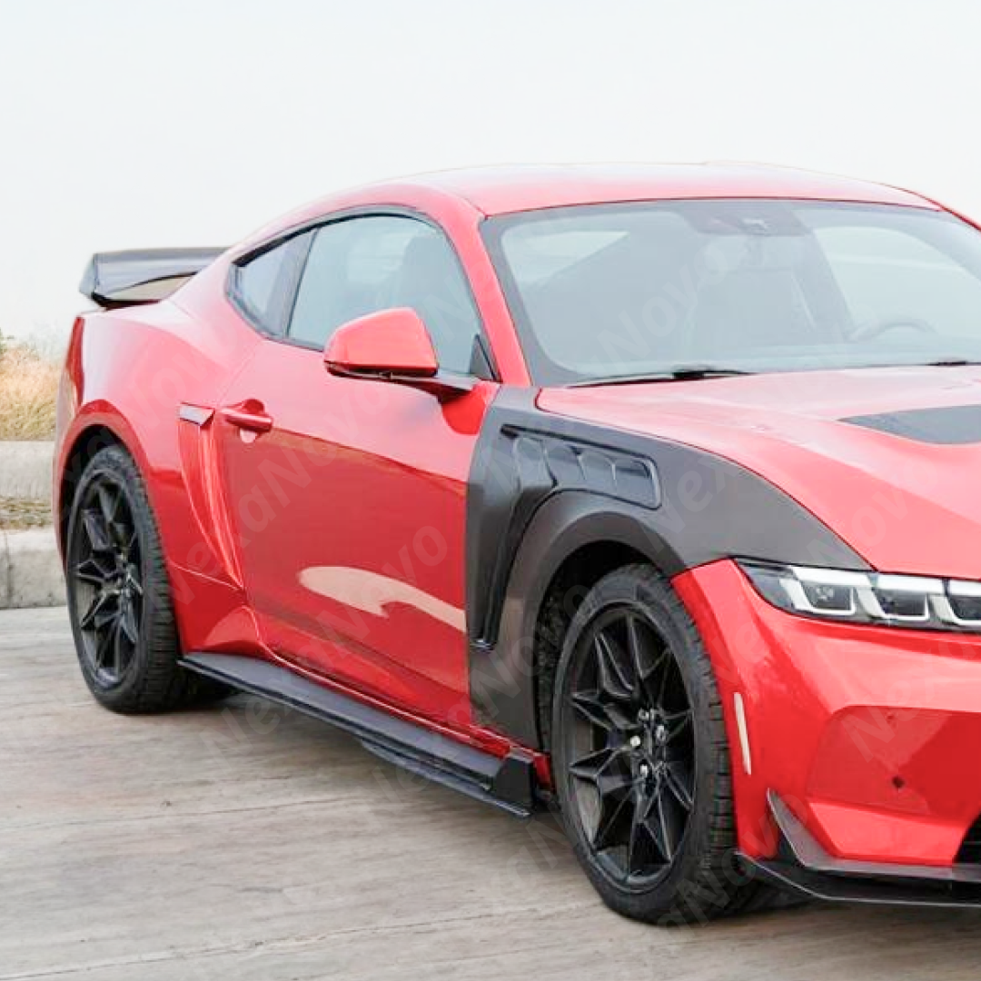 Underside view of the NexaNovo rocker panel splitters showing mounting points