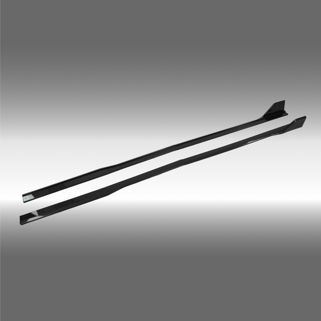 For 2024-2026 Ford Mustang GT500 Style Carbon Fiber Print Side Skirt Kits Splitter Lower Spoiler