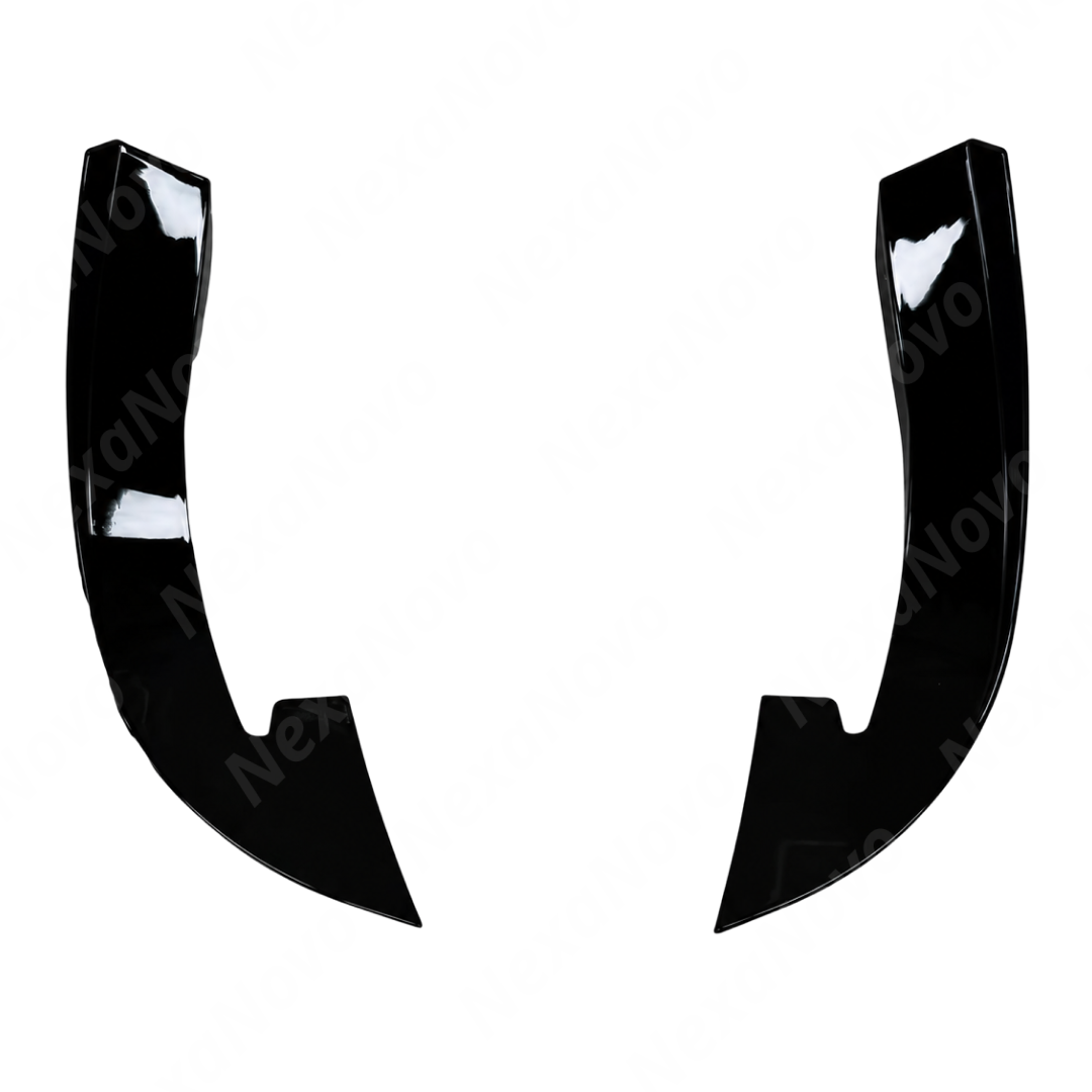 Three-quarter side angle showing the aggressive curvature and body line alignment along the front fog light bezel