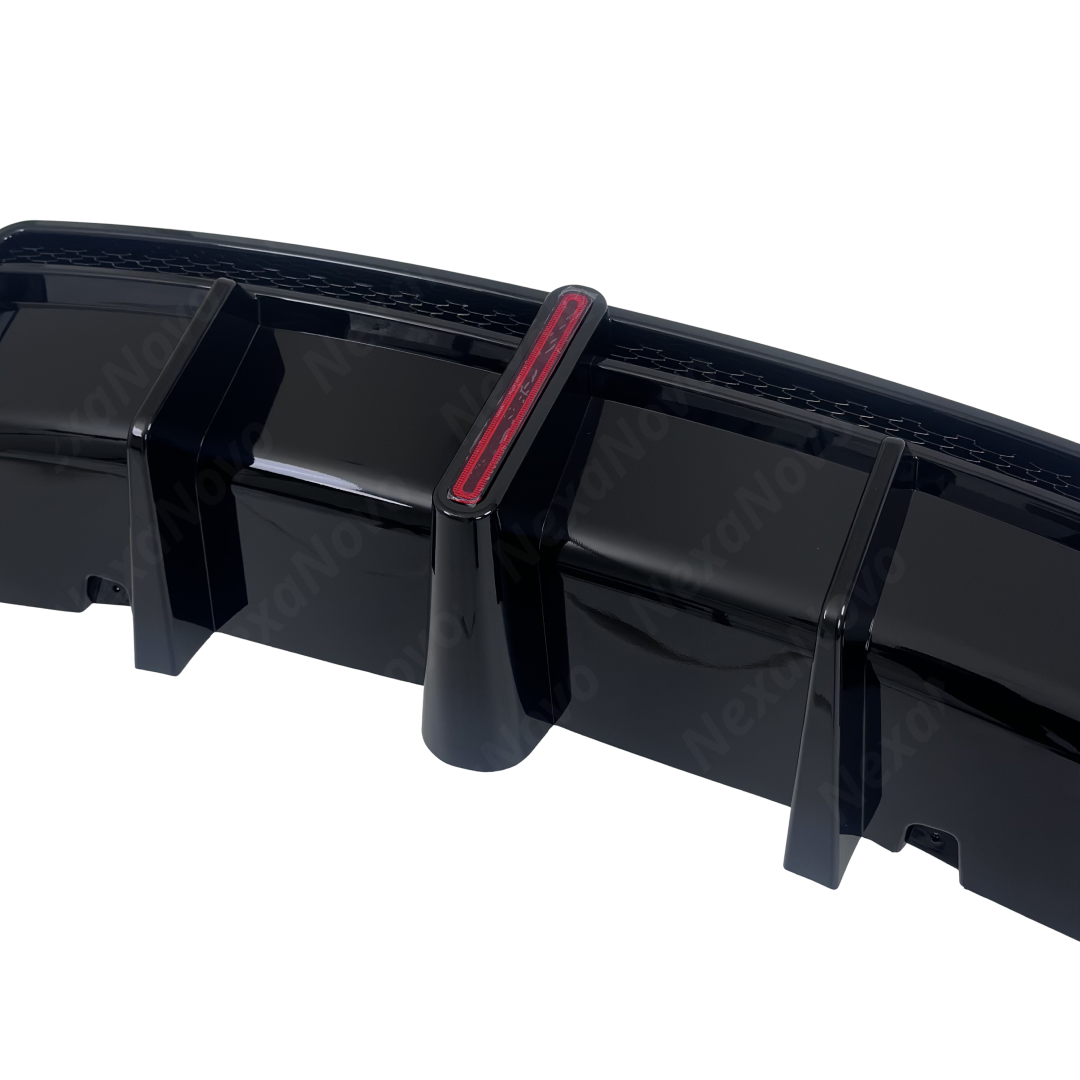 Underside perspective showing pre-drilled OEM bolt holes, mounting clips, and chassis bracket slots