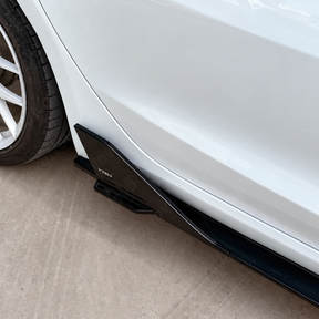 Macro shot showing the aerodynamic blade edge and integrated rear fin transition