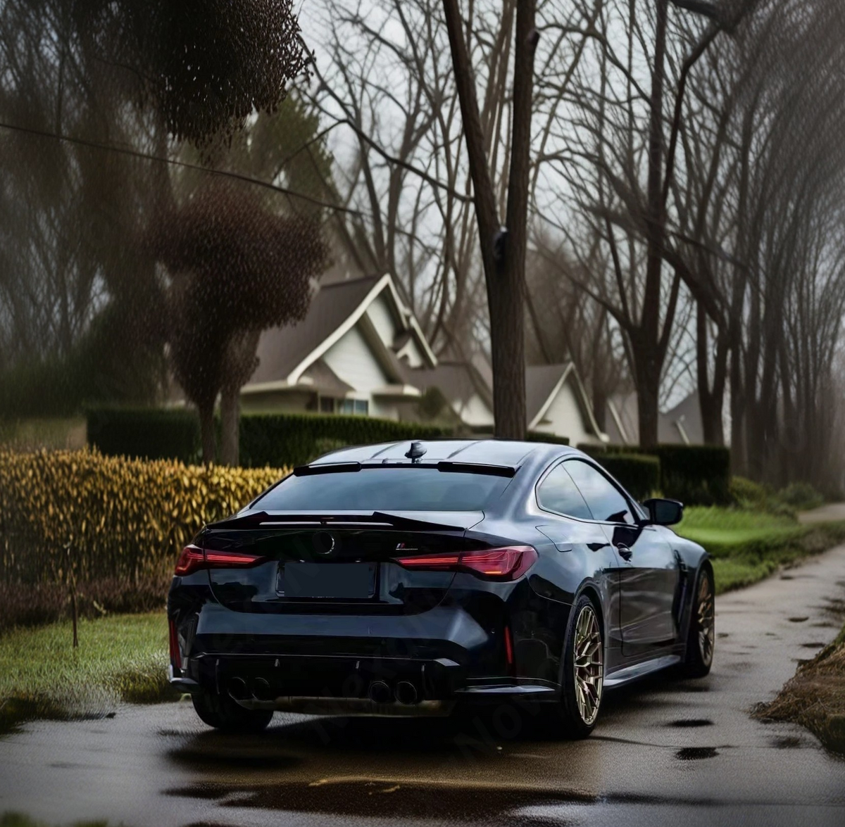 Gloss black rear spoiler wing for BMW 430i Convertible 2021-2025 by NexaNovo.
