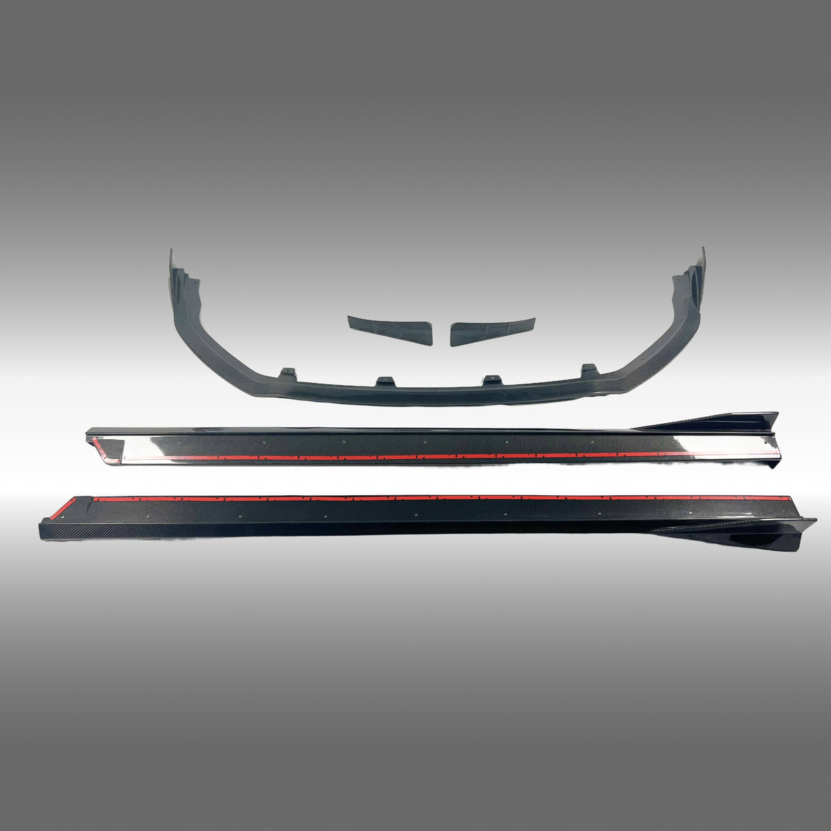 Fits Toyota GR Corolla Core 2022, 2023, 2024, 2025 car kit with real carbon fiber front lips and splitter corners by NexaNovo.
