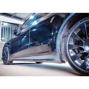 High-Quality Real Carbon Fiber Side Body Skirts for 2024 Tesla Model Y by NexaNovo
