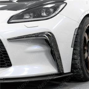 Premium TS Style Front Bumper Duct Vents Trim in Carbon Fiber for GR86 2022 by NexaNovo.
