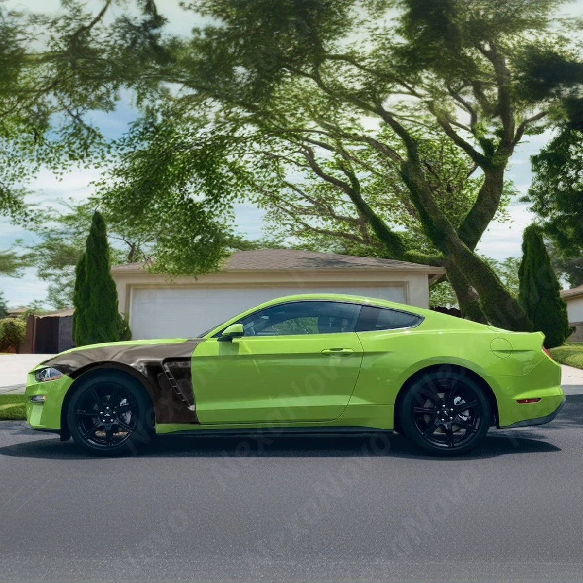 2019 Ford Mustang premium carbon fiber wide body fender set by NexaNovo.

