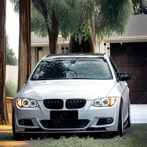 2013 BMW 3 Series aggressive styling gloss black front splitter lip by NexaNovo.
