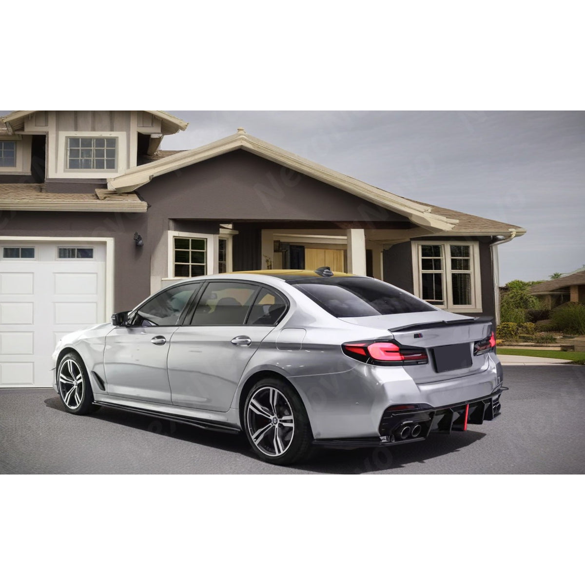 Side skirt splitter set with rocker panel for BMW 530i Base, Sport Line Sedan 2017-2023 by NexaNovo.
