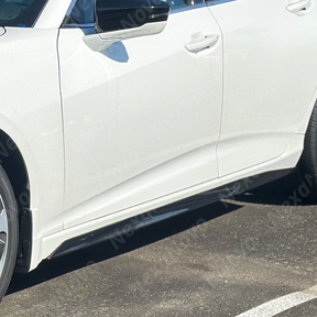 2022 Acura TLX carbon fiber side body skirt under spoiler by NexaNovo.

