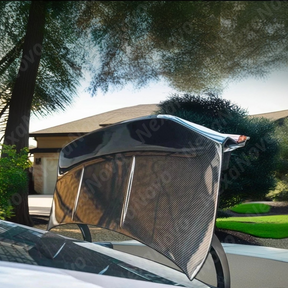 2021 BMW G22 M440i xDrive Coupe carbon fiber trunk lid by NexaNovo.
