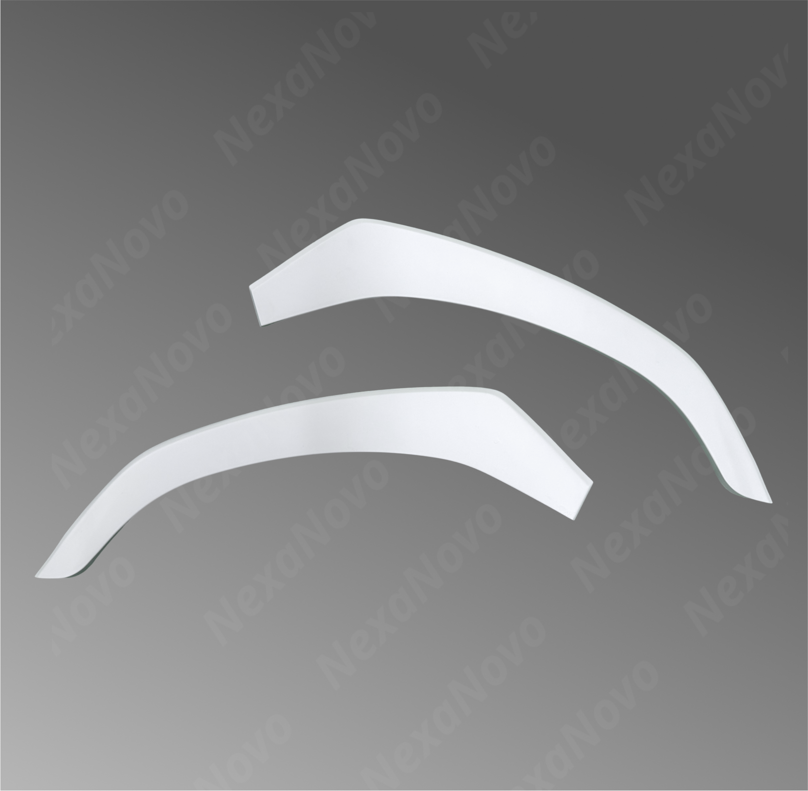 Unpainted Nexanovo wide body fender flare showing installation points

