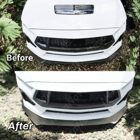 2024 Ford Mustang Real Carbon Fiber Lower Front Lip Spoiler by NexaNovo
