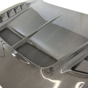 NexaNovo aerodynamic front hood for 2024 Honda Civic Type-R FL5 carbon fiber styling.
