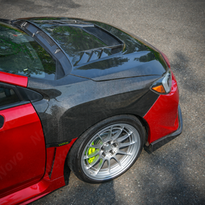 VR-Style Real Carbon Fiber Reverse Scoop Vented Hood For FMIC Subaru WRX / STI (VA) 2015-2021