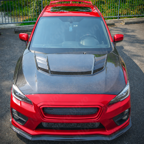 VR-Style Real Carbon Fiber Reverse Scoop Vented Hood For FMIC Subaru WRX / STI (VA) 2015-2021