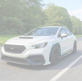 Unpainted Nexanovo fender flares enhancing a 2022 Subaru WRX
